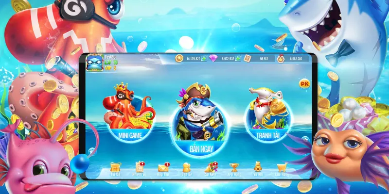 Các loài cá và mức thưởng hấp dẫn trong trò chơi bắn cá phát lộc